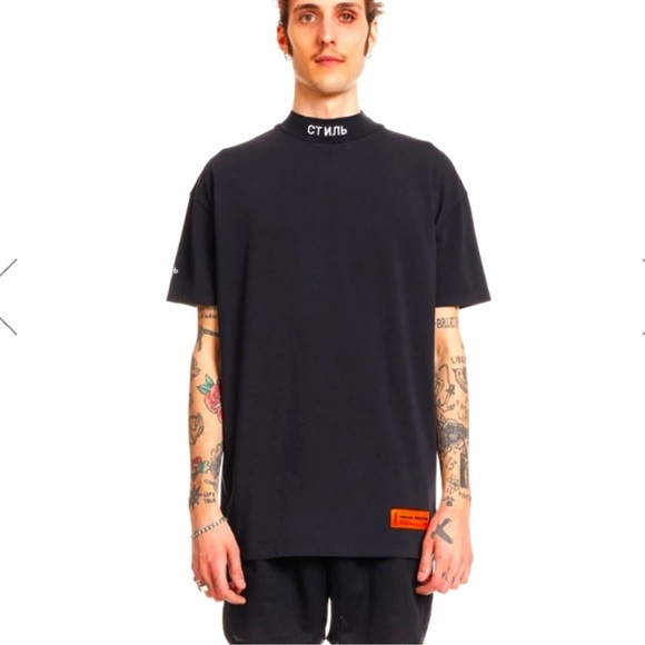 Heron Preston Logo Turtleneck T-shirt Top size XL - Picture 1 of 9